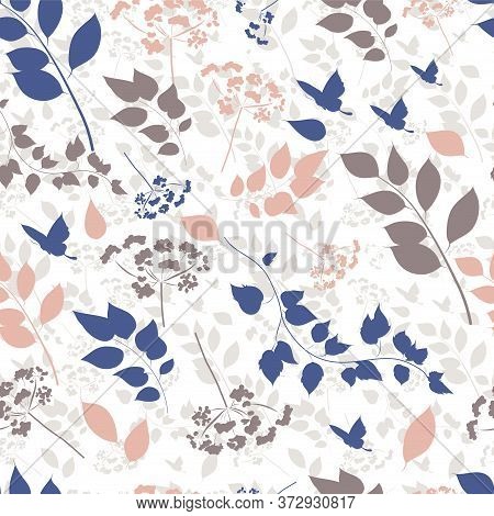 Seamless Pattern With Floral Ornaments. Vector Graphics. Stock Illustration.