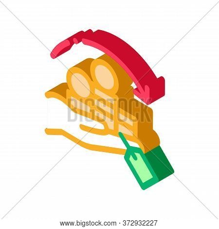 Renewal Re-investing Mountains Of Coins Icon Vector. Isometric Renewal Re-investing Mountains Of Coi