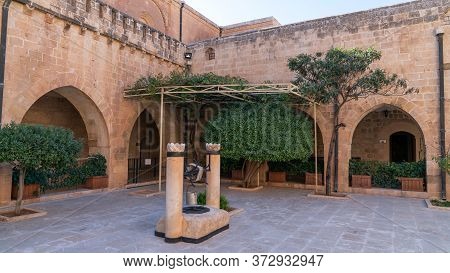 Midyat, Mardin, Turkey - January 2020: Architectural Details Of Mor Gabriel Deyrulumur Monastry. It 