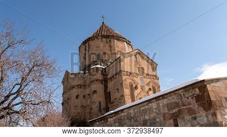Akdamar Island, Van, Turkey - February 2020: Akdamar Island And Surp Church Akdamar Church Is An Imp