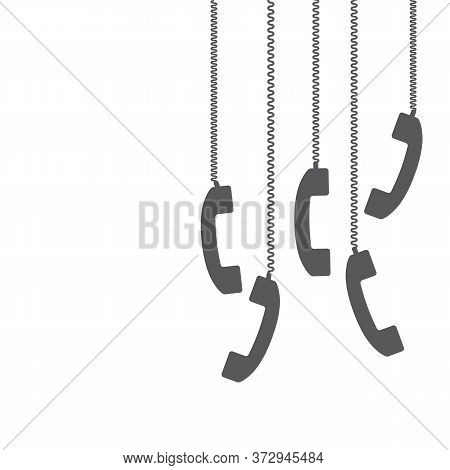 Phone Icon Vector. Call Center, Device Gadget, Telephone Contact