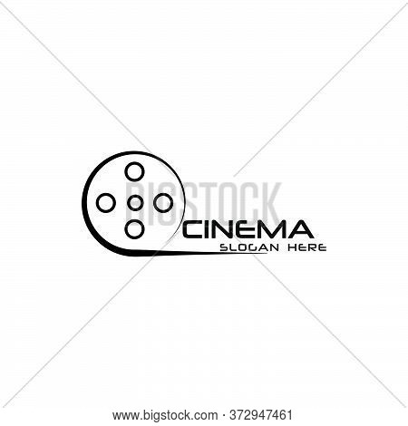 Line Cinema Logo Design Vector Template Icon