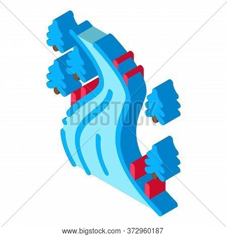 Ski Track Icon Vector. Isometric Ski Track Sign. Color Isolated Symbol Illustration