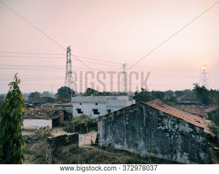 Indian Villages In Beautiful Evening In Spring Season