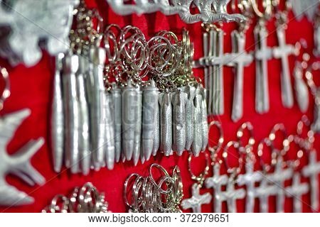 Keychains  Jewelry  Made Of Metal Scraps From Unexploded Bombs Luang Prabang Market Laos