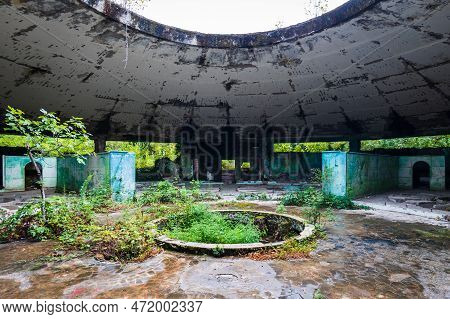 Tskaltubo, Georgia - October 2022: Tskaltubo Soviet Sanatorium Iveria Near Kutaisi, Georgia. Tskaltu