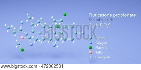 Fluticasone Propionate Molecule, Molecular Structures, Topical Steroids, 3d Model, Structural Chemic