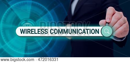 Conceptual Display Wireless Communication. Word For Methods Of Charging Batteries Without The Use Of