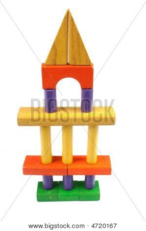 Torre de blocos de brinquedo