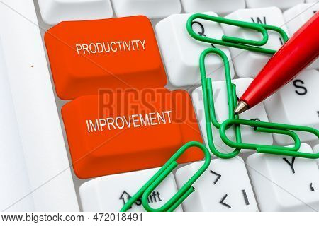 Sign Displaying Productivity Improvement. Concept Meaning Hacking Solution Method Tips Efficiency Pr