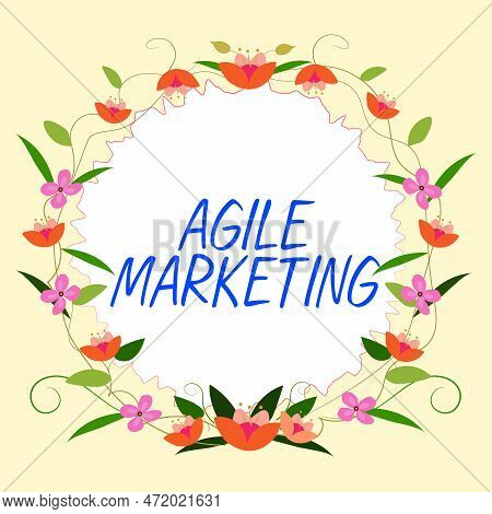 Conceptual Display Agile Marketing. Business Overview Focusing Team Efforts That Deliver Value To Th