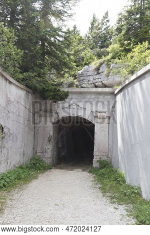 Asiago, Italy - July 25, 2020: View Of First World War Forte Campolongo