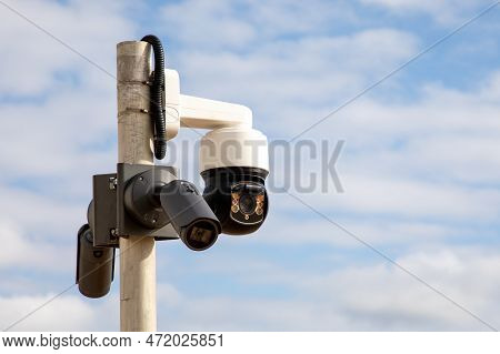 Cctv Camera On City Center For Detecting Offenses And Secure Population Safety