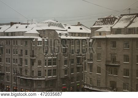 Grey Multi-storey Buildings On A Grey Winter Day