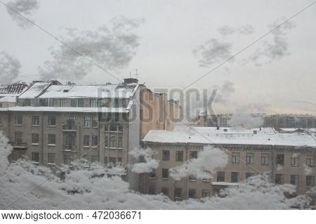 The Snow-covered Center Of St. Petersburg In Winter