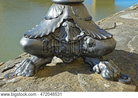 Fragment Of A Street Lamp On The Promenade Lungarno Guicciardini Near The Santa Triniti Bridge In Fl