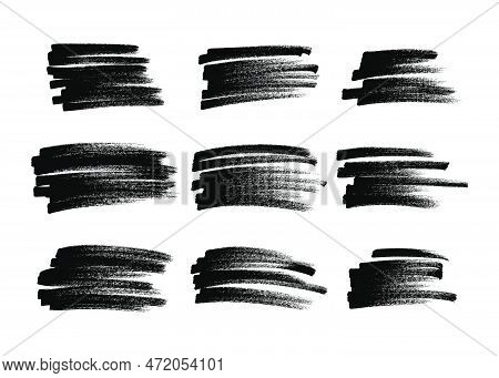 Scribble With A Black Marker. Set Of Doodle Style Various Scribbles. Black Hand Drawn Design Element