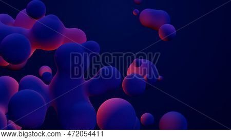 Metaverse 3d Render Morphing Animation Pink Purple Abstract Metaball Metasphere Bubbles Art Sphere B