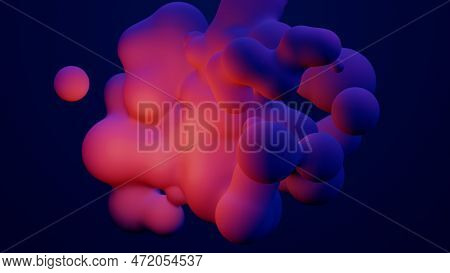 Metaverse 3d Render Morphing Animation Pink Purple Abstract Metaball Metasphere Bubbles Art Sphere B
