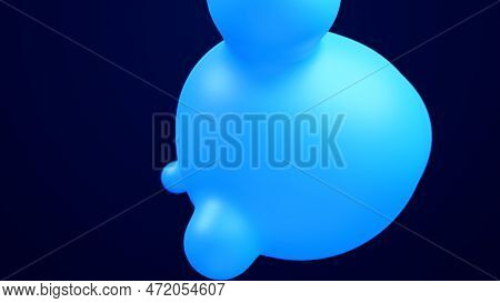 Metaverse 3d Abstract Background With Droplets Blue Metaball Molten Wax Merge Fly Drops Liquid Bio B