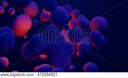 Metaverse 3d Render Morphing Animation Pink Purple Abstract Metaball Metasphere Bubbles Art Sphere B