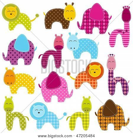 เวกเตอร์ชุดสัตว์แพชเวิร์ค