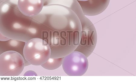 3d Render Animation Motion Design Presentation Background Wallpaper Metasphere. Pink Purple Abstract