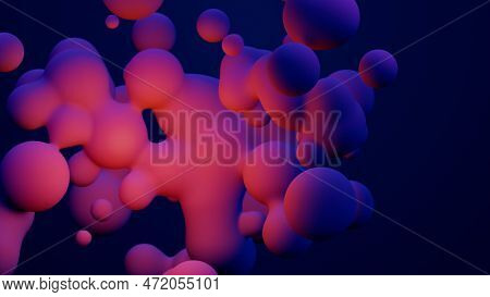 Metaverse 3d Render Morphing Animation Pink Purple Abstract Metaball Metasphere Bubbles Art Sphere B