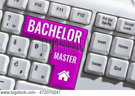 Text Caption Presenting Bachelor Master. Internet Concept An Advanced Degree Completed After Bachelo