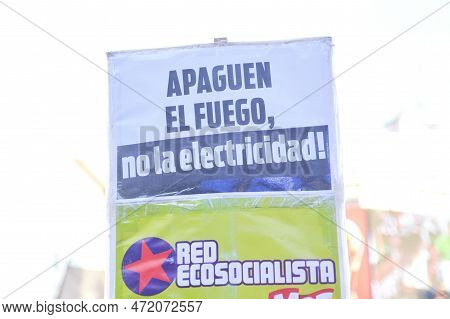 Buenos Aires, Argentina; March 3, 2023: Global Climate Strike. Poster With The Text Put Out The Fire