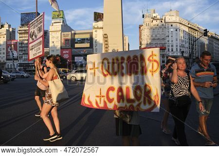 Buenos Aires, Argentina; March 3, 2023: Global Climate Strike. Poster Demonstrating The Relationship