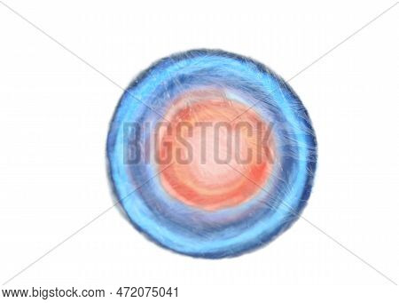 Cryopreservation Of Genetic Material. Ovum In Ice On White Background