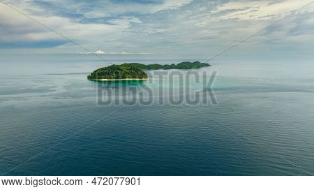 Tropical Islands With Beach And Blue Sea. Agutaya And Danjugan Islands, Philippines.
