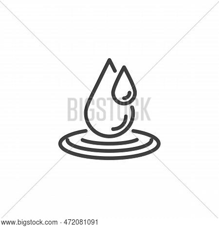 Water Drop Splash Line Icon. Linear Style Sign For Mobile Concept And Web Design. Rain Drops Outline