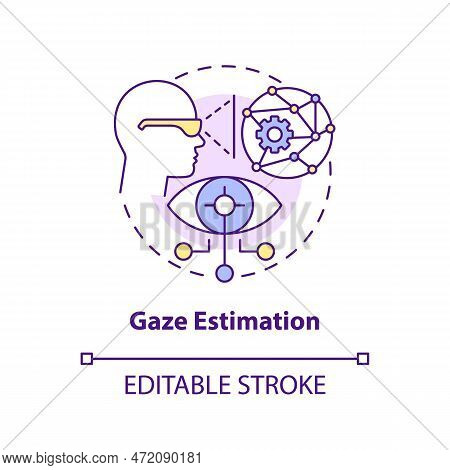 Gaze Estimation Concept Icon. Machine Learning. Synthetic Data Solution For Metaverse Abstract Idea 