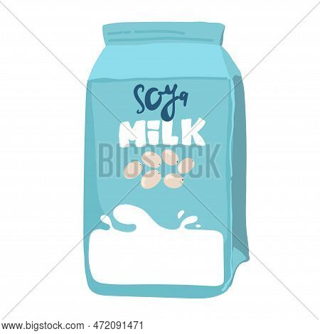 Soya Milk Illustration Bottle Icon Cartoon Vector. Vegetable Milk. Vegetarian Drink.