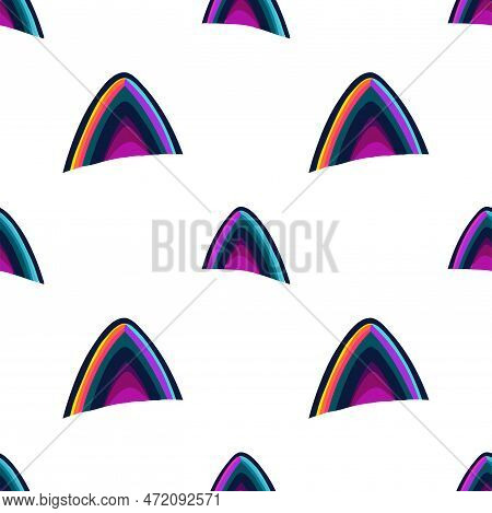 Abstract Vector Seamless Pattern Of Colorful Cat Ears Shapes