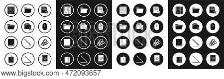 Set Delete File Document, Folder, Document, Office Folders With Papers And Documents, Computer Mouse