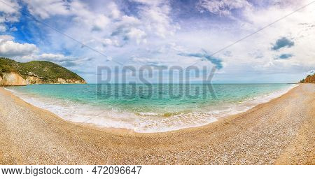 Astonishing View On Vignanotica Beach On The Coast Of Gargano National Park. The Most Beautiful Coas