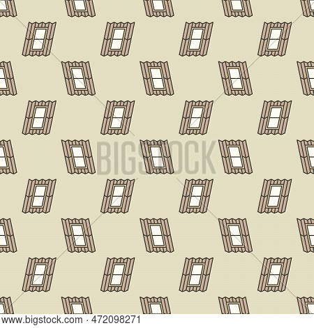 Skylight Or Roof Window Vector Concept Colored Seamless Pattern