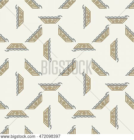 Roof Installation And Maintenance Vector Concept Line Seamless Pattern