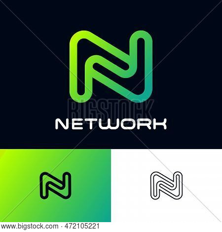 Letter N. Green Intertwined Elements. Network Emblem.

Emblem For Web, Business, Bank, Finanse And I