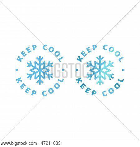 Keep Cool Vector Label. Product Stamp, Refrigerated With Snowflake.