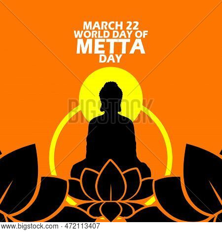 A Buddha Meditating On A Lotus Flower With Its Holy Light And Bold Text On An Orange Background To C
