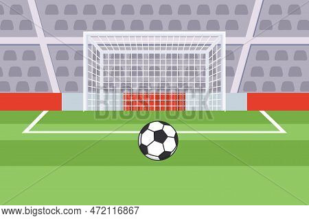 Football Icon. Penalty Kick Vector Symbol. Filled Flat Sign For Mobile Concept And Web Design. Socce