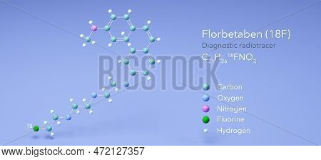 Florbetaben (18f) Molecule, Molecular Structures, Diagnostic Radiotracer, 3d Model, Structural Chemi