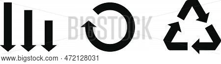 REDUCE, REUSE and RECYCLE icons as concept of reducing environmental pollution