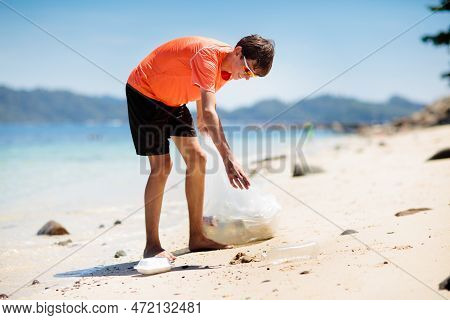 Plastic Garbage. Sea Pollution. Beach Clean Up.