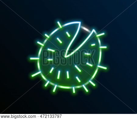 Glowing Neon Line Chestnut Icon Isolated On Black Background. Barbed And Strong Chestnut. Colorful O