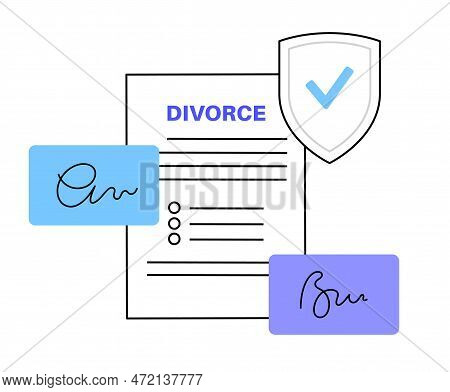 Divorce Certificate Concept. Official Paperwork Process Of Terminating A Marriage Or Marital Union. 